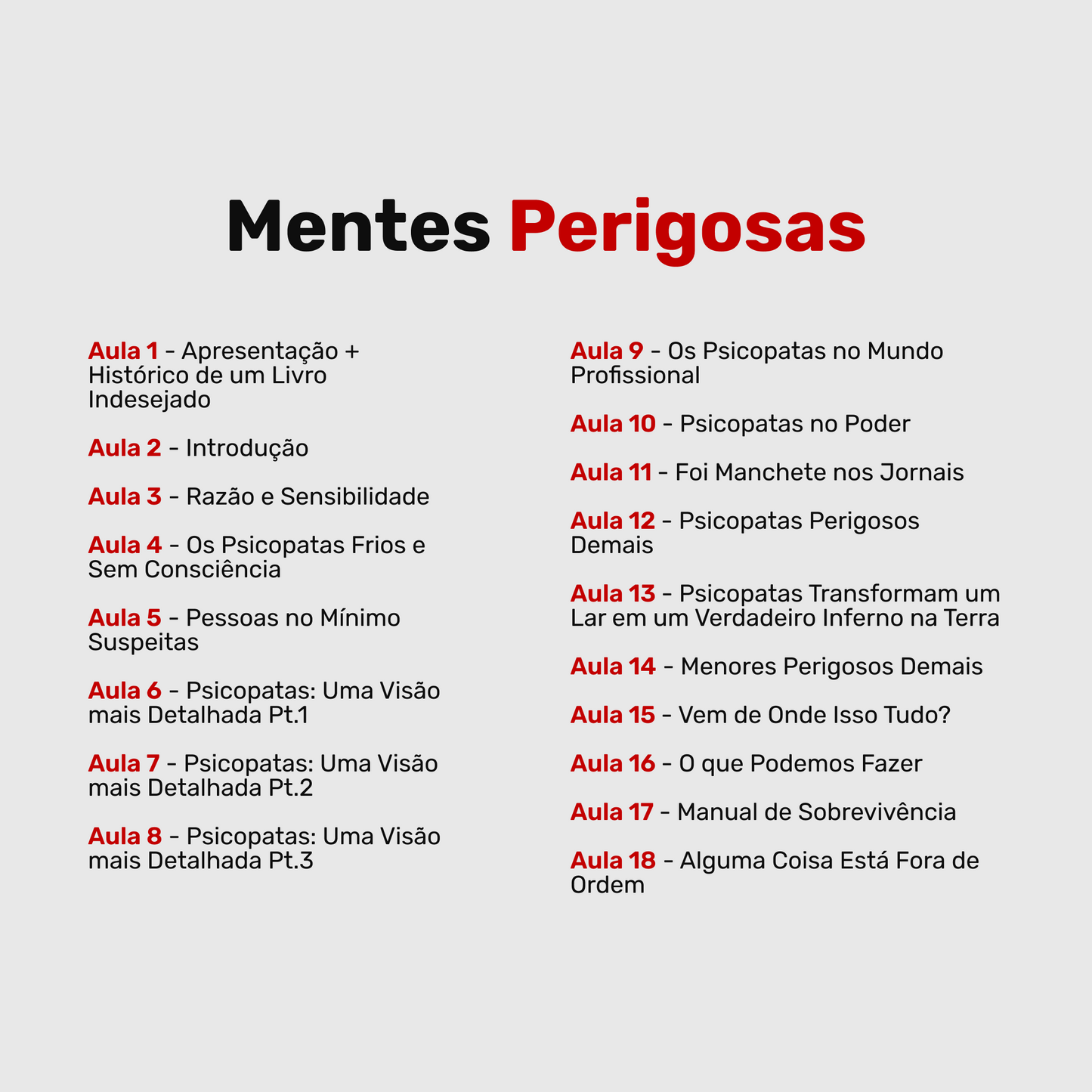 Curso Mentes Perigosas